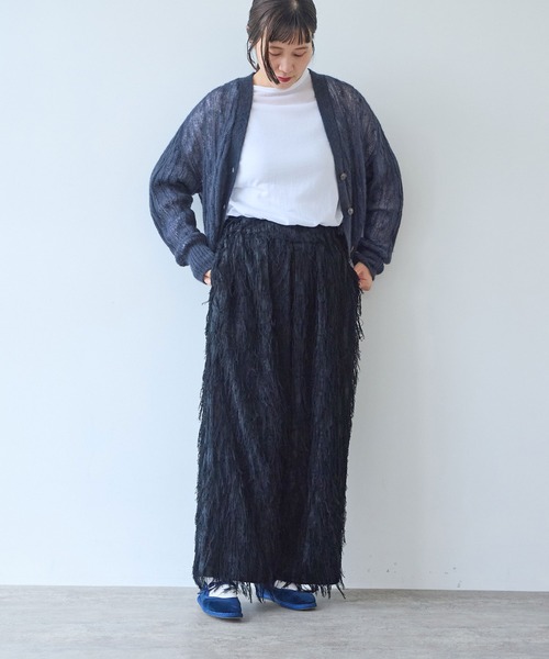 yuni(ユニ )の「R/Pe/C/L JQ relax pants(その他パンツ・レディース・ブラック/アイボリー・FREE)」の5枚目の写真