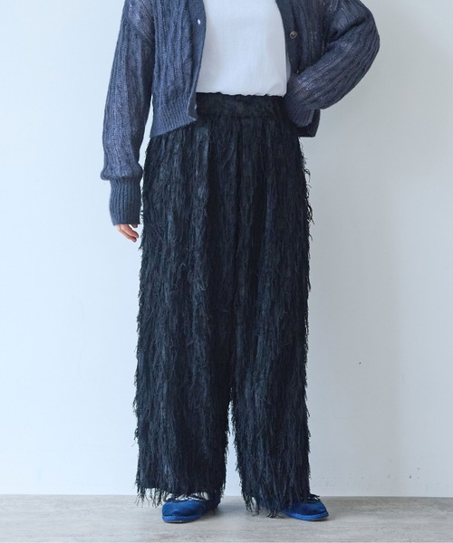 yuni(ユニ )の「R/Pe/C/L JQ relax pants(その他パンツ・レディース・ブラック/アイボリー・FREE)」の6枚目の写真