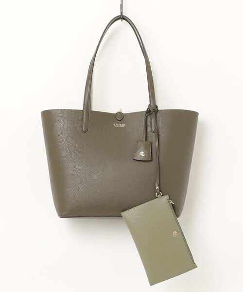 LAUREN RALPH LAUREN(ローレン ラルフ ローレン)の「フェイクレザー ラージ リバーシブル トート バッグ(トートバッグ・レディース・グリーン・ONE)」の8枚目の写真