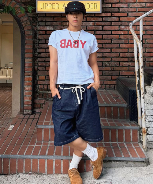 KNITTED（ニッティド）の「(ユニセックス) アウトストリングバミューダデニムハーフパンツ DENIM（その他パンツ・メンズ・その他・MEDIUM/LARGE/X-LARGE/WS）」の12枚目の写真