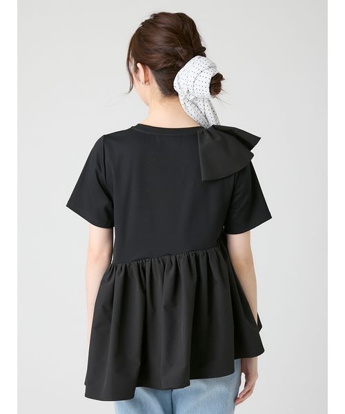 CELFORD(セルフォード)の「アシンメトリーカットチュニック(Tシャツ/カットソー・レディース・ブラック/サックスブルー/オフホワイト・F)」の7枚目の写真