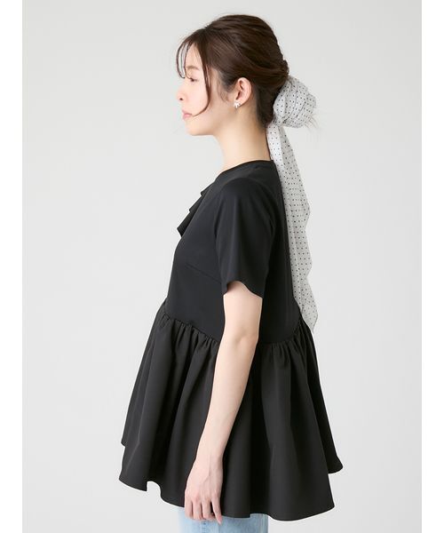 CELFORD(セルフォード)の「アシンメトリーカットチュニック(Tシャツ/カットソー・レディース・ブラック/サックスブルー/オフホワイト・F)」の13枚目の写真