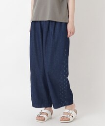 サイド切替 10分丈バルーンデニムパンツ