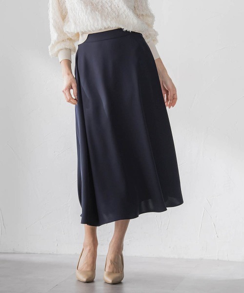 Viaggio Blu（ビアッジョブルー）の「ダブルサテンスカート（スカート・レディース・ネイビー・S）」の8枚目の写真