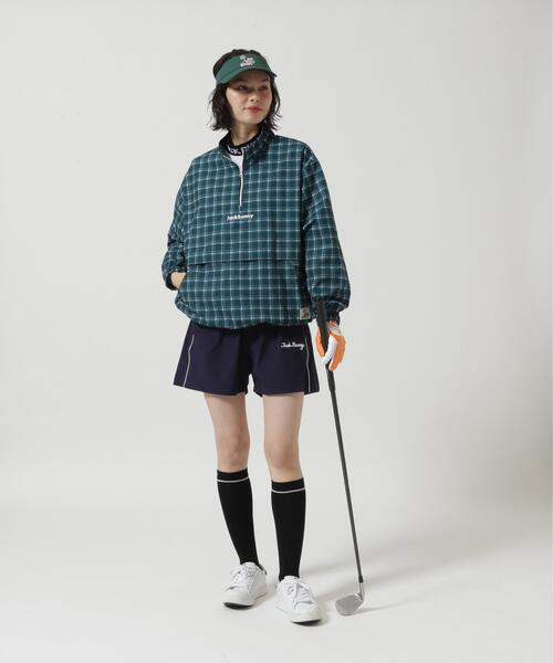 Jack Bunny!!(ジャックバニー)の「【Jack Bunny!!】チェックプリント ハーフジップブルゾン(ブルゾン・レディース・グリーン・SMALL)」の2枚目の写真