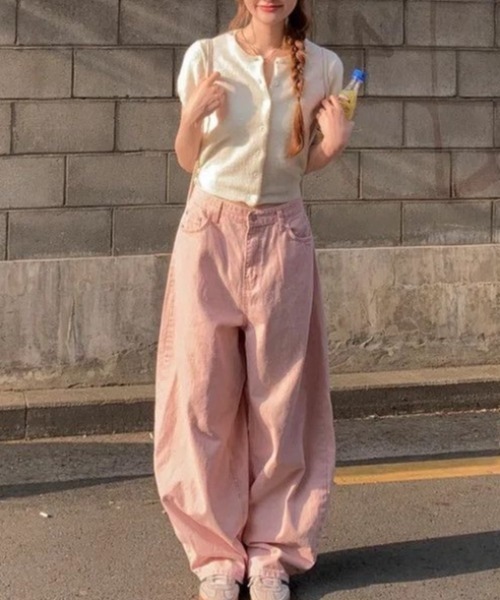 ViViDAY(ビビデー)の「バックハートポケット デニムワイドパンツ(デニムパンツ・レディース・ピンク・L/M/S)」の11枚目の写真
