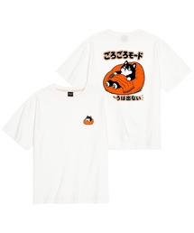 クールコットンオーバーサイズゴロゴロシババックプリントグラフィック半袖Tシャツ