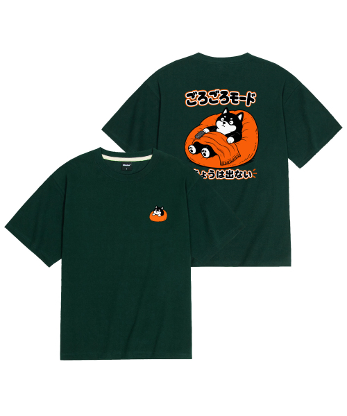 OKSTAR（オクスター）の「クールコットンオーバーサイズゴロゴロシババックプリントグラフィック半袖Tシャツ（Tシャツ/カットソー・レディース・ホワイト/ブラック/ダークグリーン/クリーム・SMALL/MEDIUM/LARGE/X-LARGE/2XL）」の5枚目の写真