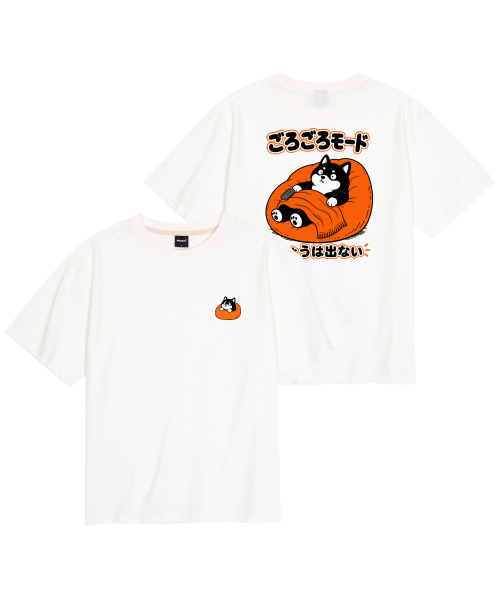 OKSTAR（オクスター）の「クールコットンオーバーサイズゴロゴロシババックプリントグラフィック半袖Tシャツ（Tシャツ/カットソー・レディース・ホワイト/ブラック/ダークグリーン/クリーム・SMALL/MEDIUM/LARGE/X-LARGE/2XL）」の7枚目の写真