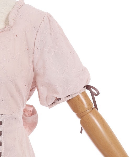 axes femme POETIQUE(アクシーズファムポエティック)の「梯子レースコットンOP(ワンピース・レディース・ピンク/ミント/ホワイト・MEDIUM)」の6枚目の写真