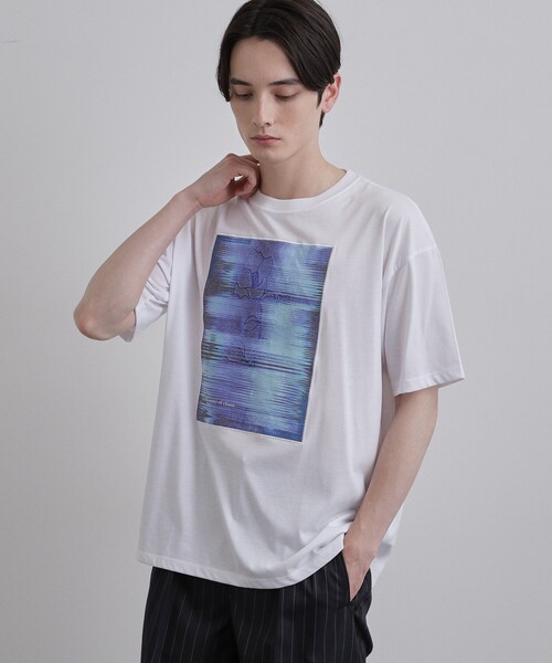 tk.TAKEO KIKUCHI(ティーケータケオキクチ)の「クロス刺繍フォトTシャツ(Tシャツ/カットソー・メンズ・ブラック/ホワイト/ナチュラル・03/02/04)」の4枚目の写真