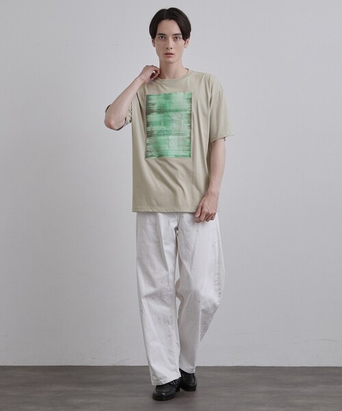 tk.TAKEO KIKUCHI(ティーケータケオキクチ)の「クロス刺繍フォトTシャツ(Tシャツ/カットソー・メンズ・ブラック/ホワイト/ナチュラル・03/02/04)」の14枚目の写真