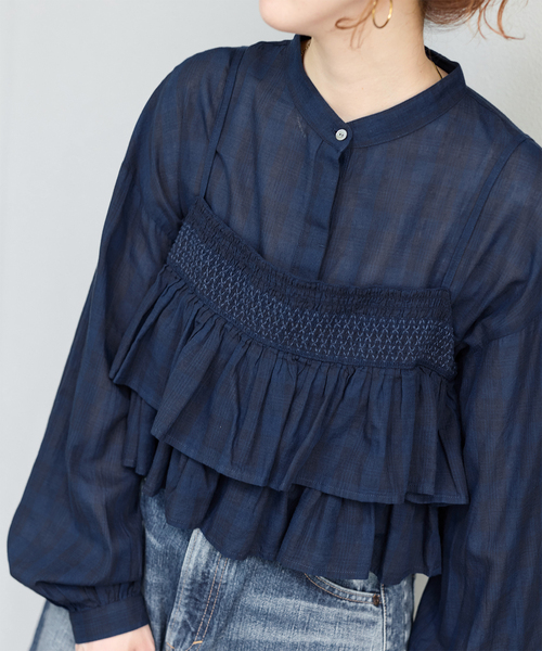B.C STOCK(ベーセーストック)の「《追加3》《2点セット》ウォッシャブル / フリルキャミソールレイヤードブラウス(シャツ/ブラウス・レディース・ブラック/ブラック系その他/ホワイト/カーキ/ブルー系その他・FREE)」の5枚目の写真
