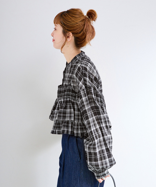 B.C STOCK(ベーセーストック)の「《追加3》《2点セット》ウォッシャブル / フリルキャミソールレイヤードブラウス(シャツ/ブラウス・レディース・ブラック/ブラック系その他/ホワイト/カーキ/ブルー系その他・FREE)」の9枚目の写真