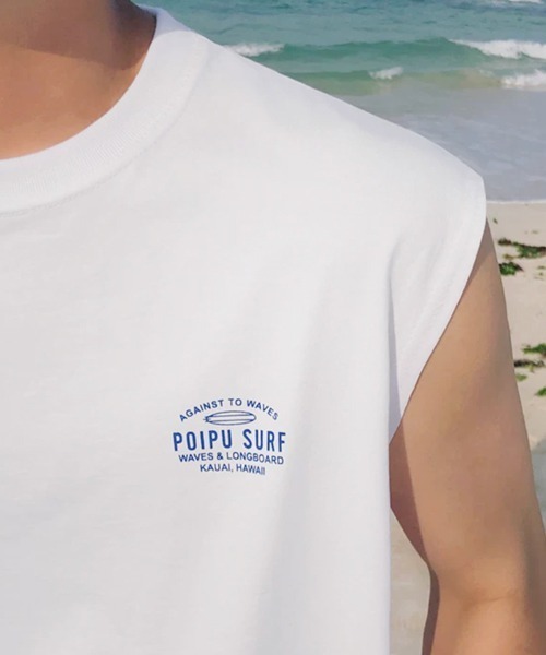NOWLE(ノウル)の「【NOWLE】カウアイサーフ バックプリント ノースリーブTシャツ / カレッジライク タンクトップ トップス(タンクトップ・メンズ・ホワイト・FREE)」の19枚目の写真
