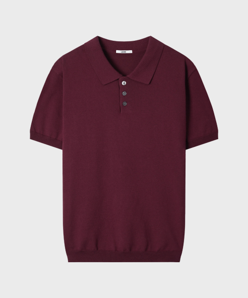 LEIRE（ルアール）の「マッスルフィットカラー半袖ニット[ディープワイン]（Tシャツ/カットソー・メンズ・その他・MEDIUM/LARGE/X-LARGE）」の2枚目の写真