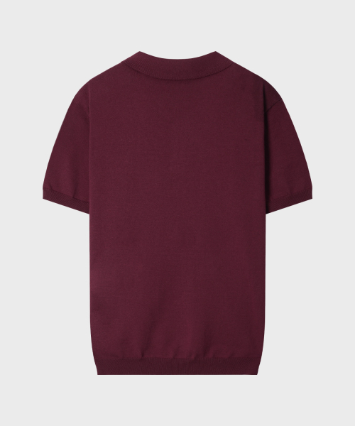LEIRE（ルアール）の「マッスルフィットカラー半袖ニット[ディープワイン]（Tシャツ/カットソー・メンズ・その他・MEDIUM/LARGE/X-LARGE）」の3枚目の写真