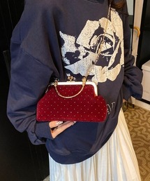 ベロアがま口チェーン ショルダーバッグ