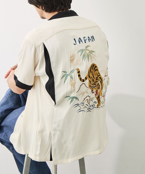 TAILOR TOYO（テーラートウヨウ）の「【TAILOR TOYO/東洋テーラー】SUKA SHIRT TIGER（シャツ/ブラウス・メンズ・グリーン/ブラック/ホワイト・L/M）」の2枚目の写真
