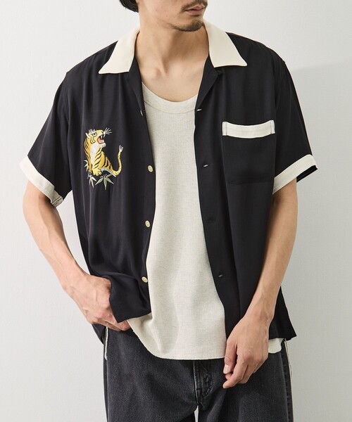 TAILOR TOYO（テーラートウヨウ）の「【TAILOR TOYO/東洋テーラー】SUKA SHIRT TIGER（シャツ/ブラウス・メンズ・グリーン/ブラック/ホワイト・L/M）」の13枚目の写真