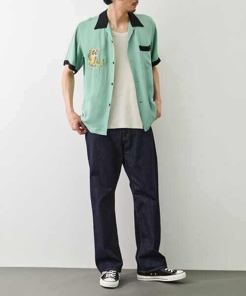 TAILOR TOYO（テーラートウヨウ）の「【TAILOR TOYO/東洋テーラー】SUKA SHIRT TIGER（シャツ/ブラウス・メンズ・グリーン/ブラック/ホワイト・L/M）」の5枚目の写真
