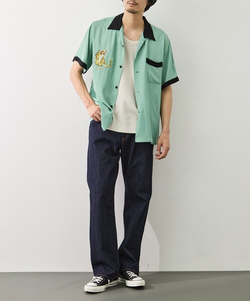 TAILOR TOYO（テーラートウヨウ）の「【TAILOR TOYO/東洋テーラー】SUKA SHIRT TIGER（シャツ/ブラウス・メンズ・グリーン/ブラック/ホワイト・L/M）」の6枚目の写真