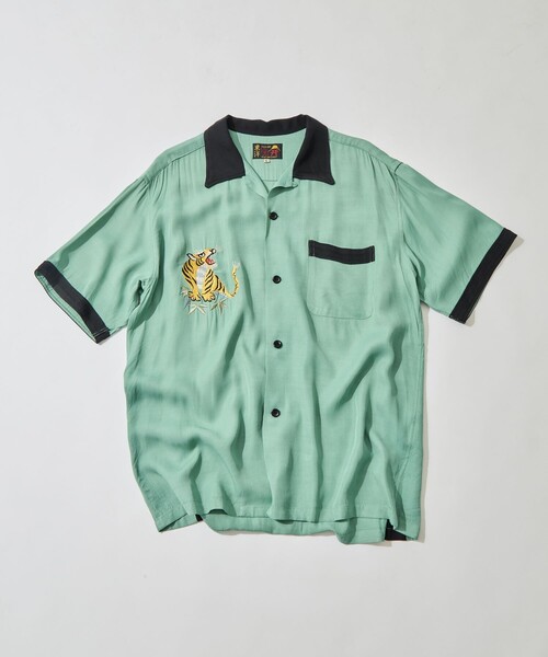 TAILOR TOYO（テーラートウヨウ）の「【TAILOR TOYO/東洋テーラー】SUKA SHIRT TIGER（シャツ/ブラウス・メンズ・グリーン/ブラック/ホワイト・L/M）」の7枚目の写真