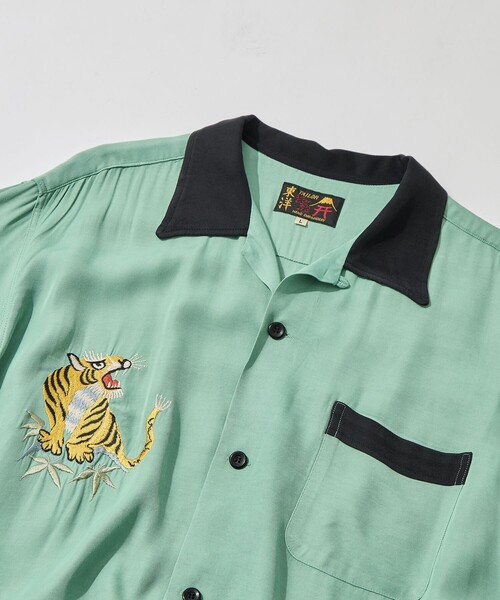 TAILOR TOYO（テーラートウヨウ）の「【TAILOR TOYO/東洋テーラー】SUKA SHIRT TIGER（シャツ/ブラウス・メンズ・グリーン/ブラック/ホワイト・L/M）」の8枚目の写真