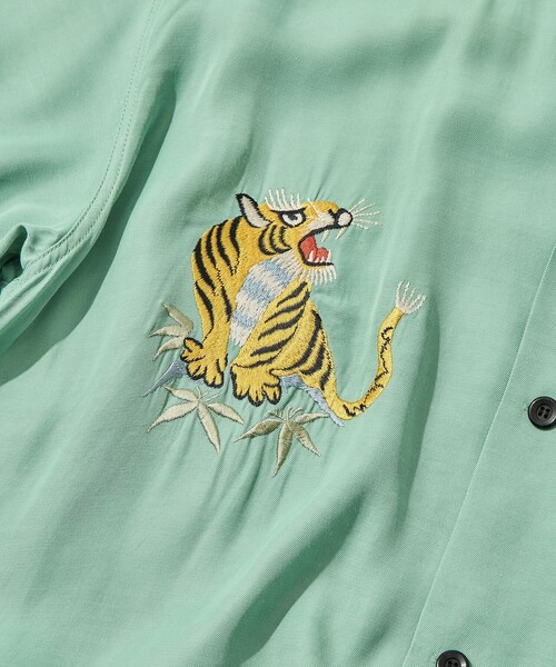 TAILOR TOYO（テーラートウヨウ）の「【TAILOR TOYO/東洋テーラー】SUKA SHIRT TIGER（シャツ/ブラウス・メンズ・グリーン/ブラック/ホワイト・L/M）」の10枚目の写真