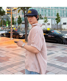 [COUTURE]ストライプオーバーサイズ半袖シャツ