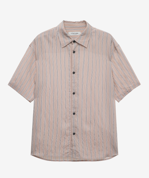 MINDBRIDGE（マインドブリッジ）の「[COUTURE]ストライプオーバーサイズ半袖シャツ（シャツ/ブラウス・メンズ・ピンク・100/110/95/105）」の5枚目の写真