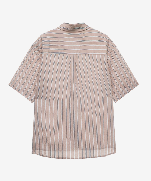 MINDBRIDGE（マインドブリッジ）の「[COUTURE]ストライプオーバーサイズ半袖シャツ（シャツ/ブラウス・メンズ・ピンク・100/110/95/105）」の6枚目の写真