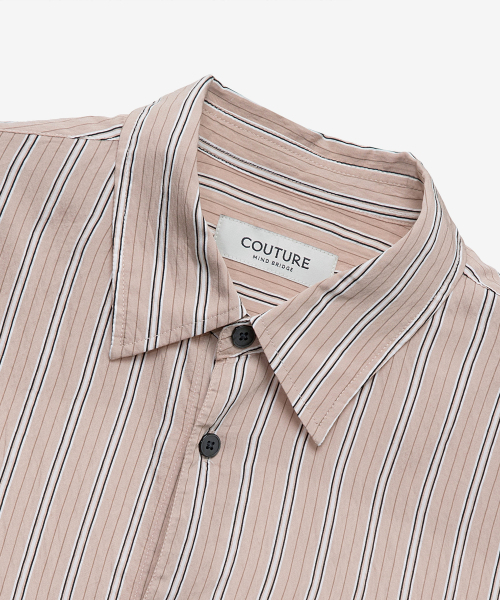 MINDBRIDGE（マインドブリッジ）の「[COUTURE]ストライプオーバーサイズ半袖シャツ（シャツ/ブラウス・メンズ・ピンク・100/110/95/105）」の7枚目の写真