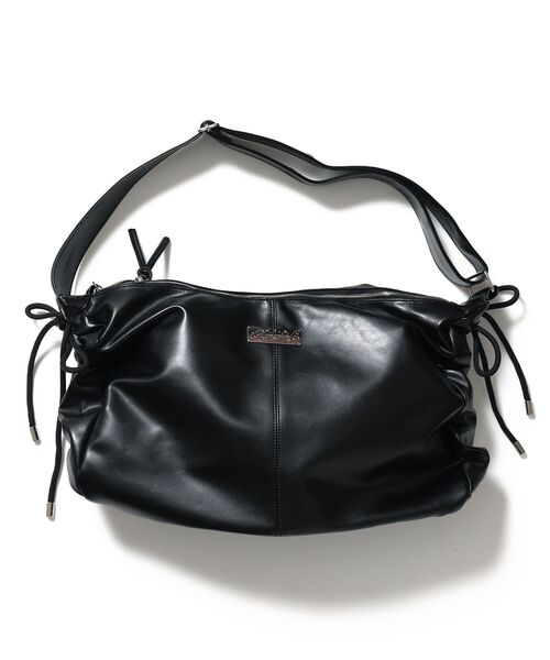 SEQUENZ（シークエンズ）の「※WEB限定 / フェイクレザー フェイクスエード メタルプレート 雑貨 バック / シャーリングショルダーバック / sqnz shirring bag（トートバッグ・メンズ・ブラック/ライトブルー/チャコール・FREE）」の22枚目の写真