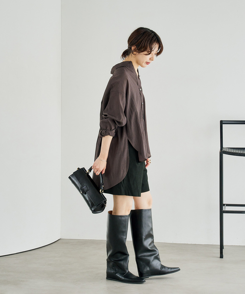 LE TALON(ルタロン)の「2cmワイドシャフトロングブーツ(ブーツ・レディース・ウッド/ブラック系その他・X-SMALL/SMALL/MEDIUM/LARGE/X-LARGE)」の4枚目の写真