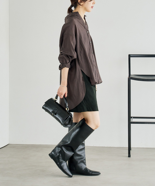 LE TALON(ルタロン)の「2cmワイドシャフトロングブーツ(ブーツ・レディース・ウッド/ブラック系その他・X-SMALL/SMALL/MEDIUM/LARGE/X-LARGE)」の5枚目の写真