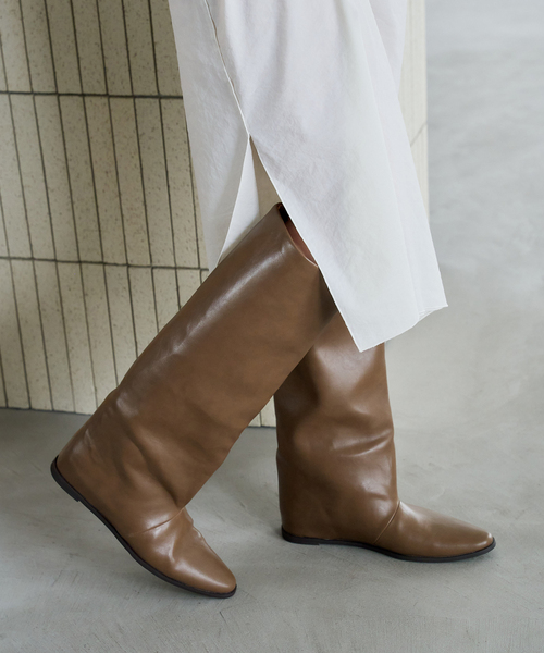 LE TALON(ルタロン)の「2cmワイドシャフトロングブーツ(ブーツ・レディース・ウッド/ブラック系その他・X-SMALL/SMALL/MEDIUM/LARGE/X-LARGE)」の14枚目の写真