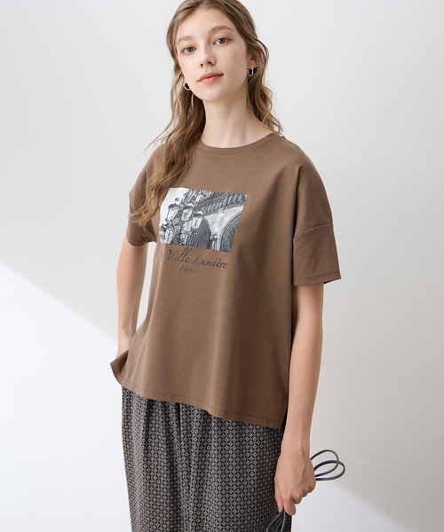 LE SOUK HOLIDAY(ルスークホリデー)の「フォトプリントドルマンTシャツ【接触冷感・吸水速乾】(Tシャツ/カットソー・レディース・ブラウン/ネイビー/オフホワイト・L/M)」の22枚目の写真