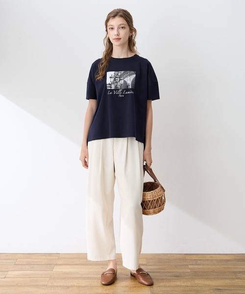 LE SOUK HOLIDAY(ルスークホリデー)の「フォトプリントドルマンTシャツ【接触冷感・吸水速乾】(Tシャツ/カットソー・レディース・ブラウン/ネイビー/オフホワイト・L/M)」の20枚目の写真