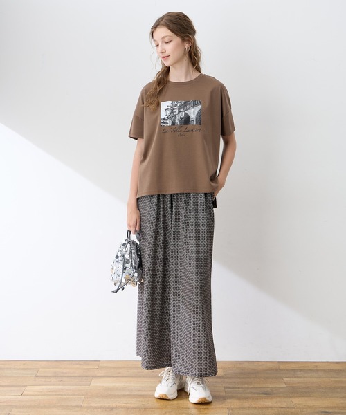LE SOUK HOLIDAY(ルスークホリデー)の「フォトプリントドルマンTシャツ【接触冷感・吸水速乾】(Tシャツ/カットソー・レディース・ブラウン/ネイビー/オフホワイト・L/M)」の21枚目の写真