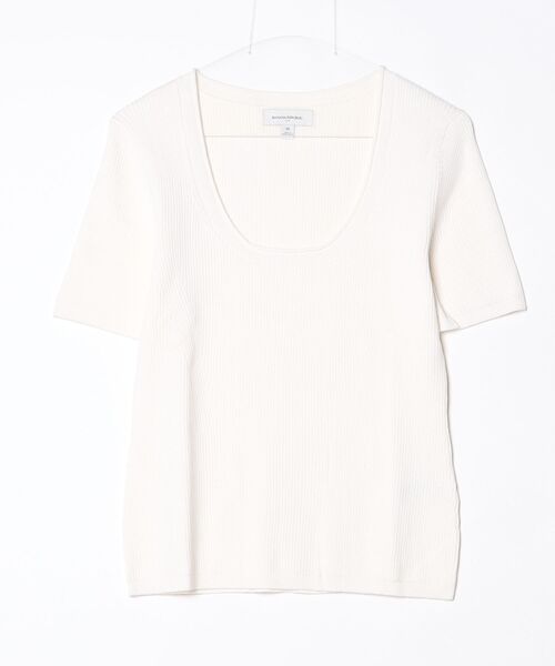 BANANA REPUBLIC FACTORY STORE（バナナリパブリック ファクトリーストア）の「BANANA REPUBLIC FACTORY STORE　　コットンリブスクープネックセーター（ニット/セーター・レディース・ホワイト/ブラック/その他/オリーブ・XS/S/M/L）」の6枚目の写真