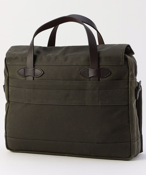 FILSON(フィルソン)の「FILSON/フィルソン 24 Hour Tin Cloth Briefcase/24アワー ティンクロス ブリーフケース(トートバッグ・メンズ・オリーブ・ONE SIZE)」の3枚目の写真