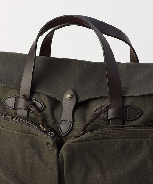 FILSON(フィルソン)の「FILSON/フィルソン 24 Hour Tin Cloth Briefcase/24アワー ティンクロス ブリーフケース(トートバッグ・メンズ・オリーブ・ONE SIZE)」の5枚目の写真