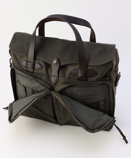 FILSON(フィルソン)の「FILSON/フィルソン 24 Hour Tin Cloth Briefcase/24アワー ティンクロス ブリーフケース(トートバッグ・メンズ・オリーブ・ONE SIZE)」の10枚目の写真