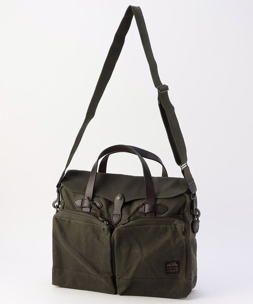 FILSON(フィルソン)の「FILSON/フィルソン 24 Hour Tin Cloth Briefcase/24アワー ティンクロス ブリーフケース(トートバッグ・メンズ・オリーブ・ONE SIZE)」の12枚目の写真