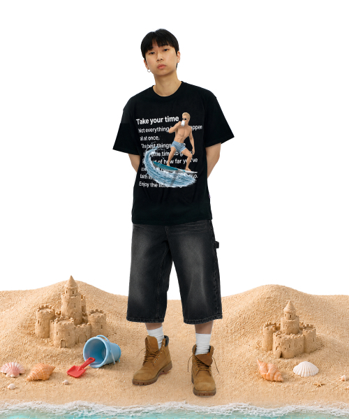 LAUGHER(ラファー)の「サーファーガイTシャツ - ブラック(Tシャツ/カットソー・レディース・ブラック・MEDIUM/LARGE/X-LARGE)」の3枚目の写真