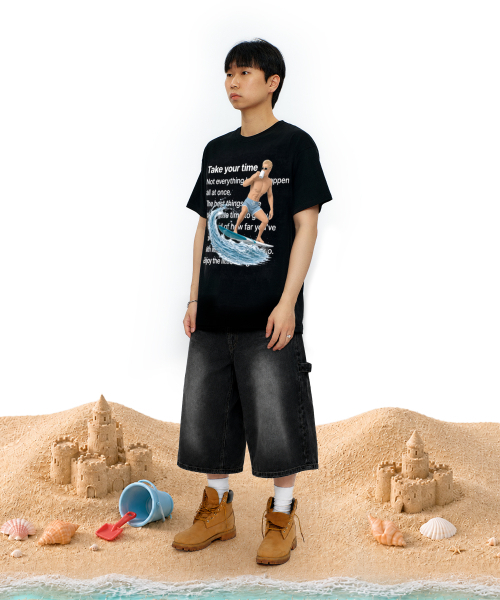 LAUGHER(ラファー)の「サーファーガイTシャツ - ブラック(Tシャツ/カットソー・レディース・ブラック・MEDIUM/LARGE/X-LARGE)」の5枚目の写真