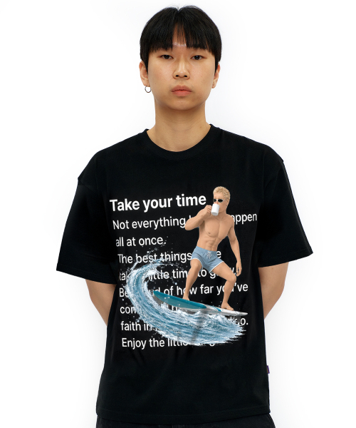 LAUGHER(ラファー)の「サーファーガイTシャツ - ブラック(Tシャツ/カットソー・レディース・ブラック・MEDIUM/LARGE/X-LARGE)」の7枚目の写真