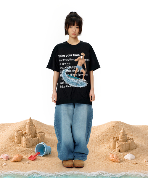 LAUGHER(ラファー)の「サーファーガイTシャツ - ブラック(Tシャツ/カットソー・レディース・ブラック・MEDIUM/LARGE/X-LARGE)」の9枚目の写真