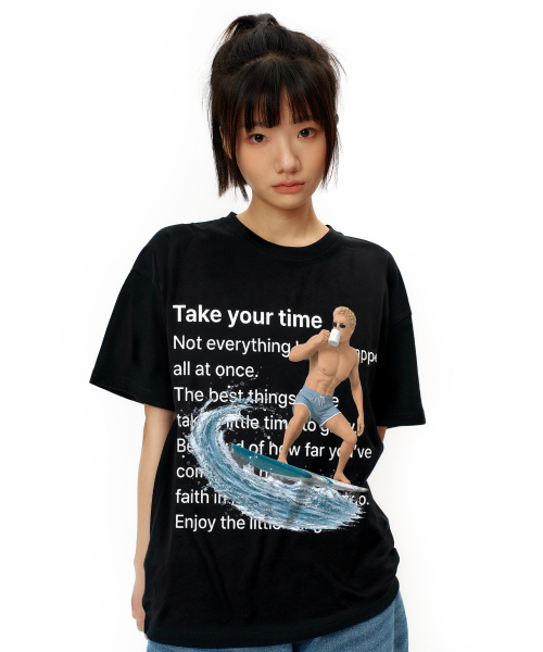 LAUGHER(ラファー)の「サーファーガイTシャツ - ブラック(Tシャツ/カットソー・レディース・ブラック・MEDIUM/LARGE/X-LARGE)」の12枚目の写真